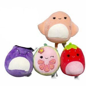 Squishmallow Lot Cute Plush Toy Set - Purple, Brown, Pink, Red, Peach